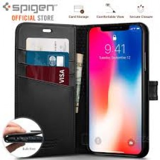 Калъф тип тефтер Spigen Wallet S за iPhone X / iPhone XS, черен