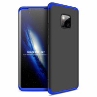 Калъф твърд кейс 360 за Huawei Mate 20 Pro,черен със синя рамка