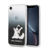 Твърд гръб Karl Lagerfeld KLHCI61CFNRCBK за iPhone Xr черен,Choupette Fun