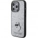 Karl Lagerfeld KLHCP15LGCNPSG Apple iPhone 15 Pro hardcase Fixed Glitter Choupette Logo Metal Pin silver 4