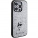 Karl Lagerfeld KLHCP15LGCNPSG Apple iPhone 15 Pro hardcase Fixed Glitter Choupette Logo Metal Pin silver 3