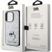 Karl Lagerfeld KLHCP15LGCNPSG Apple iPhone 15 Pro hardcase Fixed Glitter Choupette Logo Metal Pin silver 1