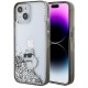 Karl Lagerfeld KLHCP15SLKCNSK Apple iPhone 15 hardcase Liquid Glitter Choupette transparent