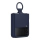 Оригинален твърд калъф EF-PF721TNEGWW за Samsung Z Flip 4, Silicone Cover with Strap Navy