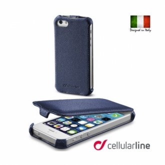 Flap за iPhone 5/5S син/черен  Cellular line