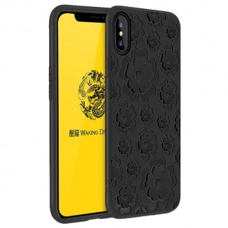 Силиконов гръб Flower Flexible Case MSVII за Iphone XS / X черен