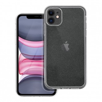 Силиконов калъф кейс CLEAR Case 2mm Blink за iPhone 11, прозрачен с брокат	