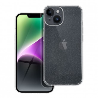 Силиконов калъф кейс CLEAR Case 2mm Blink за iPhone 13 / iPhone 14, прозрачен с брокат
