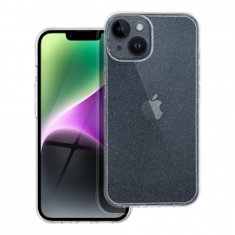 Силиконов калъф кейс CLEAR Case 2mm Blink за iPhone 15 Plus, прозрачен с брокат