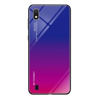 Силиконов калъф кейс Gradient Glass Durable Cover стъклен гръб за Samsung Galaxy A10, purple-pink