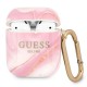 Силиконов калъф кейс Guess GUA2UNMP cover pink Marble Collection за Apple AirPods, Розов