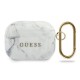 Силиконов калъф кейс Guess GUACAPTPUMAWH cover white Marble Collection за Apple AirPods Pro