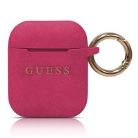 Силиконов калъф кейс GUESS GUACCSILGLFU за слушалки AirPods , fuchsia