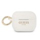 Силиконов калъф кейс Guess GUAPSGGEH Silicone Glitter за Apple AirPods Pro, Бял