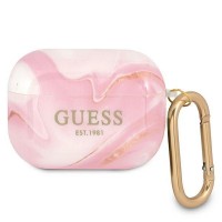 Силиконов калъф кейс Guess GUAPUNMP Marble Collection за Apple AirPods Pro, Розов