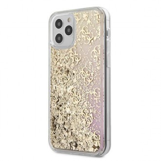 Силиконов калъф кейс Guess GUHCP12LLG4GGPIGO iPhone 12 Pro Max, Gold Gradient Liquid Glitter