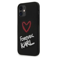 Силиконов калъф кейс Karl Lagerfeld Forever Karl за iPhone 12 Mini, Черен