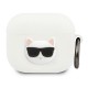 Силиконов калъф кейс KARL LAGERFELD KLACA3SILCHWH за слушалки AirPods 3, Бели