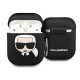 Силиконов калъф кейс KARL LAGERFELD KLACCSILKHBK за слушалки AirPods, Черен