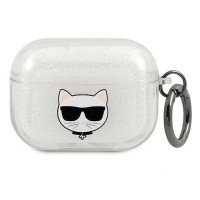 Силиконов калъф кейс Karl Lagerfeld KLAPUCHGS cover silver Glitter Choupette за Apple AirPods Pro