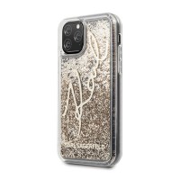 Силиконов калъф кейс Karl Lagerfeld KLHCN58TRKSGO iPhone 11 Pro gold hard case Glitter Signature