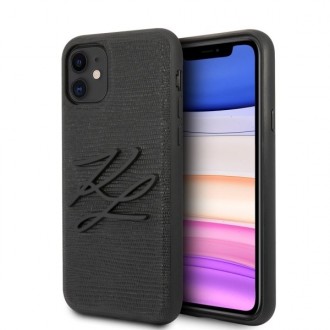 Силиконов калъф кейс Karl Lagerfeld KLHCN61TJKBK за iPhone 11 ,Черен