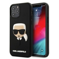 Силиконов калъф кейс Karl Lagerfeld KLHCP12LKH3DBK за iPhone 12 Pro Max, Черен