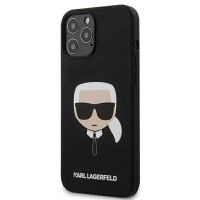 Силиконов калъф кейс Karl Lagerfeld KLHCP12LSLKHBK за iPhone 12 Pro Max, Черен