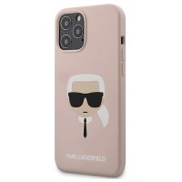 Силиконов калъф кейс Karl Lagerfeld KLHCP12LSLKHLP за iPhone 12 Pro Max, Розов