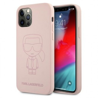 Силиконов калъф кейс Karl Lagerfeld KLHCP12MSILTTPI за iPhone 12 / iPhone 12 Pro, Розов
