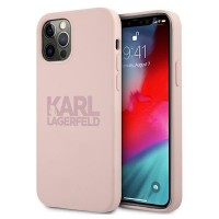 Силиконов калъф кейс Karl Lagerfeld KLHCP12MSTKLTLP за iPhone 12 / iPhone 12 Pro, Розов