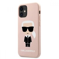 Силиконов калъф кейс Karl Lagerfeld KLHCP12SSLFKPI за iPhone 12 Mini, Розов