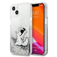 Силиконов калъф кейс Karl Lagerfeld KLHCP13LGCFS iPhone 13 Pro, Silver Glitter Choupette Fun