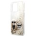 Силиконов калъф кейс Karl Lagerfeld KLHCP13LGKCD iPhone 13 Pro, Gold Glitter Karl and Choupette  5