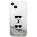 Силиконов калъф кейс Karl Lagerfeld KLHCP13SKICGLS iPhone 13 Mini, Silver Glitter Karl and Choupette  2