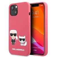 Силиконов калъф кейс Karl Lagerfeld KLHCP13SSSKCP iPhone 13 Mini, hardcase pink Silicone Karl & Choupette