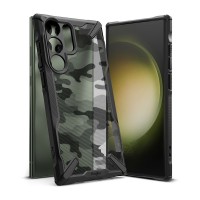 Силиконов калъф кейс Ringke FUSION X, За Samsung Galaxy S23 Ultra, Camo черен	