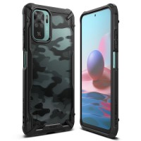 Силиконов калъф кейс Ringke FUSION X, За Xiaomi Redmi Note 10 / 10s, черен Camo