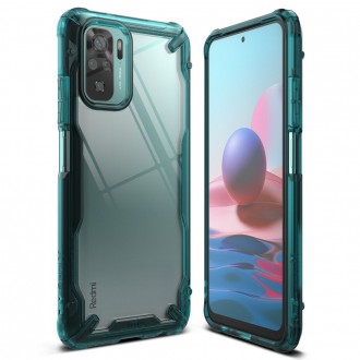 Силиконов калъф кейс Ringke FUSION X, За Xiaomi Redmi Note 10 / 10s, TURQUOISE GREEN