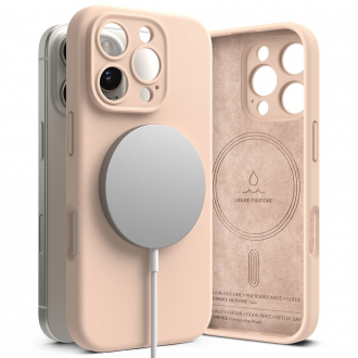 Силиконов калъф кейс Ringke Silicone Magnetic MagSafe, За iPhone 16 Pro, Pink Sand