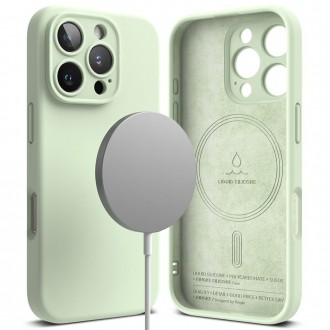 Силиконов калъф кейс Ringke Silicone Magnetic MagSafe, За iPhone 16 Pro, Soft Mint
