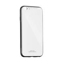 Силиконов калъф кейс със стъклен гръб за Huawei Mate 20 Lite бял