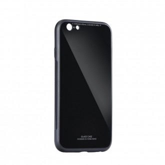 Силиконов калъф кейс със стъклен гръб за Xiaomi Redmi 8А черен