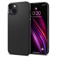 Силиконов калъф кейс Spigen Liquid Air Apple iPhone 14 / iPhone 13, черен мат	