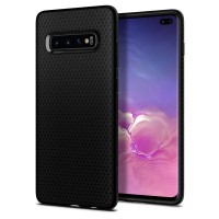 Силиконов калъф кейс Spigen Liquid Air за Samsung S10 Plus черен мат