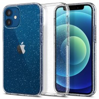 Силиконов калъф кейс Spigen Liquid Crystal Glitter за iPhone 12 mini, прозрачен