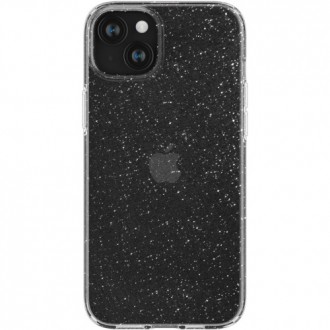 Силиконов калъф кейс Spigen Liquid Crystal Glitter за iPhone 15 Plus, прозрачен