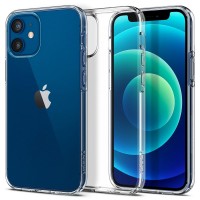 Силиконов калъф кейс Spigen Liquid Crystal за iPhone 12 Mini, прозрачен