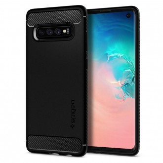 Силиконов калъф кейс Spigen Rugged Armor Galaxy S10 Matte Black