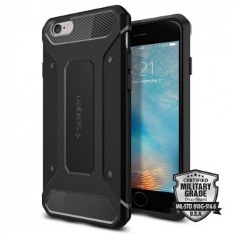 Силиконов калъф кейс Spigen Rugged Armor Iphone 6/6s (4.7) Black